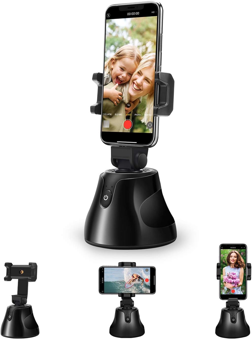 Gimbal Stabilizer for Smartphone - Phone Camera Mount with AI Auto Face Tracking & 360° Rotation Auto Tracking Phone Holder with 1/4" Tripod Interface for TikTok, YouTube, Live Streaming
