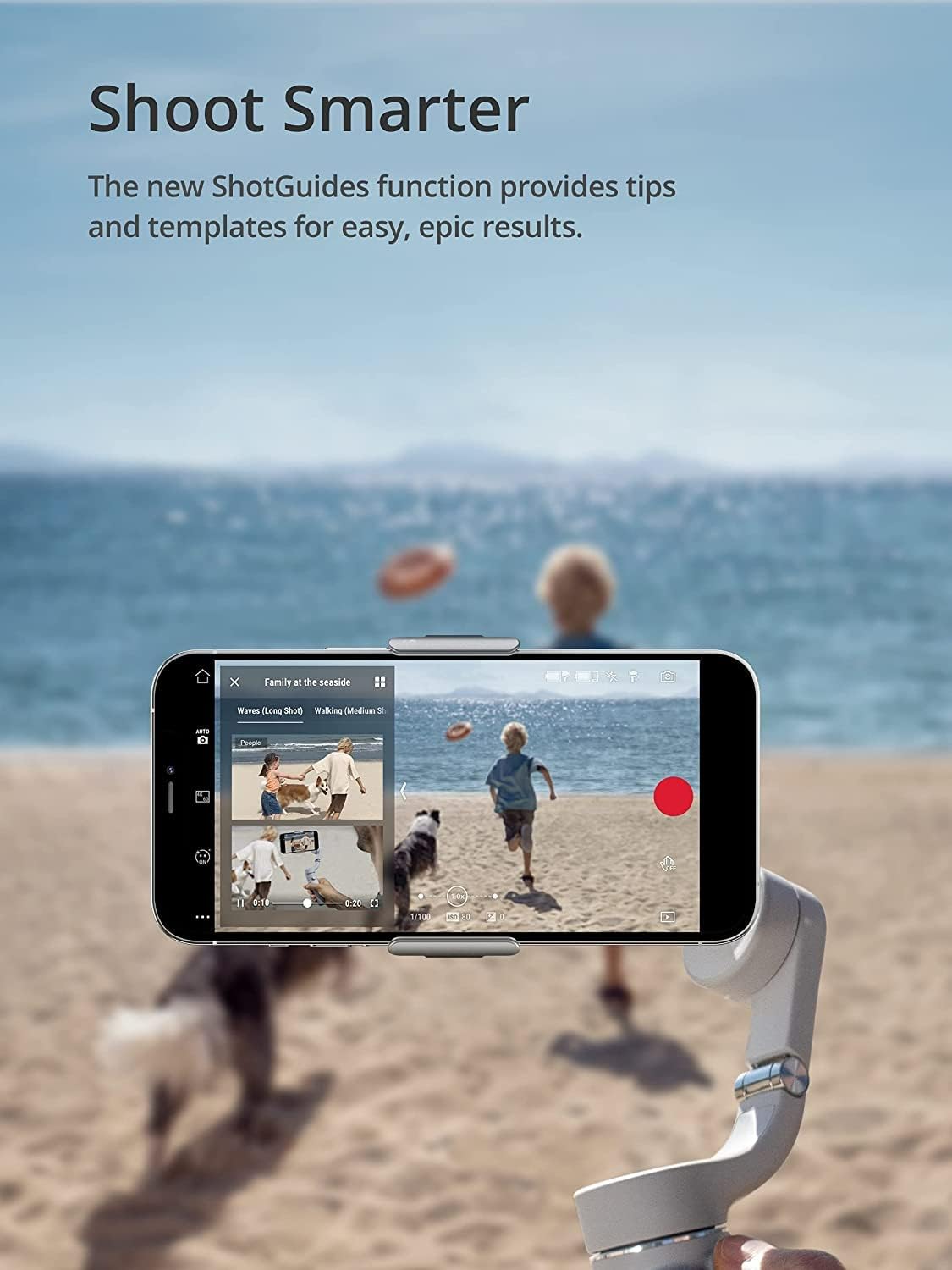 DJI OM 5 Smartphone Gimbal Stabilizer, 3-Axis Phone Gimbal, Built-in Extension Rod, Portable and Foldable, Android and iPhone Gimbal, YouTube TikTok Video, White (Renewed)