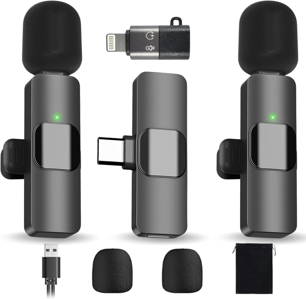Wireless Lavalier Microphone for iPhone and Android, USB-C Mini Microphone with Noise Reduction, Perfect for Recording, Vlogging, YouTube, TikTok, Podcasts, and Interview Video