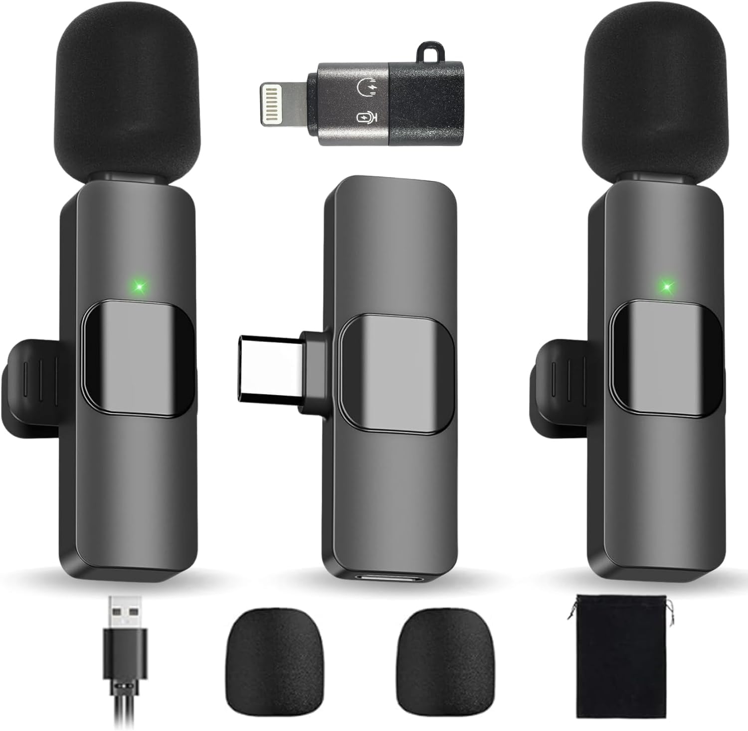 Wireless Lavalier Microphone for iPhone and Android, USB-C Mini Microphone with Noise Reduction, Perfect for Recording, Vlogging, YouTube, TikTok, Podcasts, and Interview Video