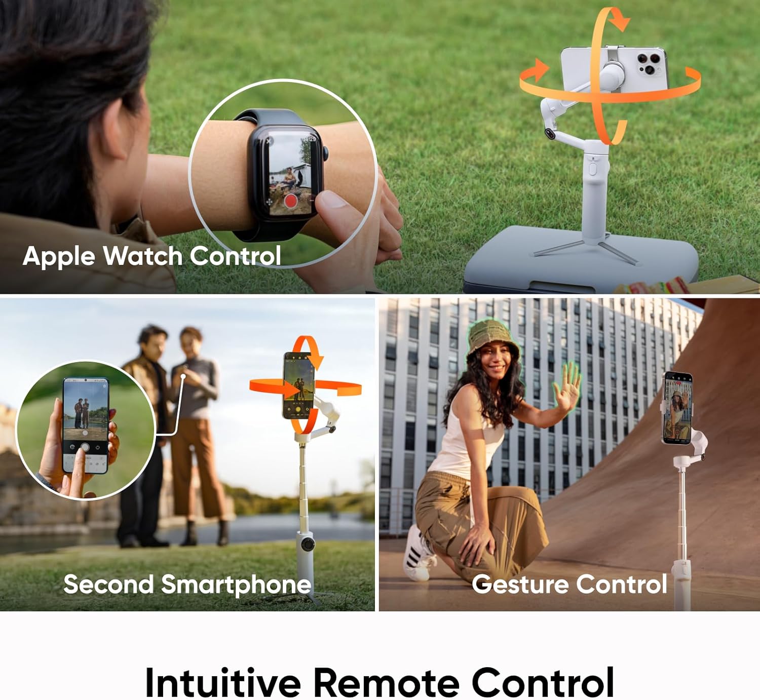 Insta360 Flow 2 White - Foldable AI Phone Gimbal, AI Tracking, Multi-Person Tracking, Built-in Tripod/Selfie Stick, Remote Control, iPhone/Android Portable Stabilizer
