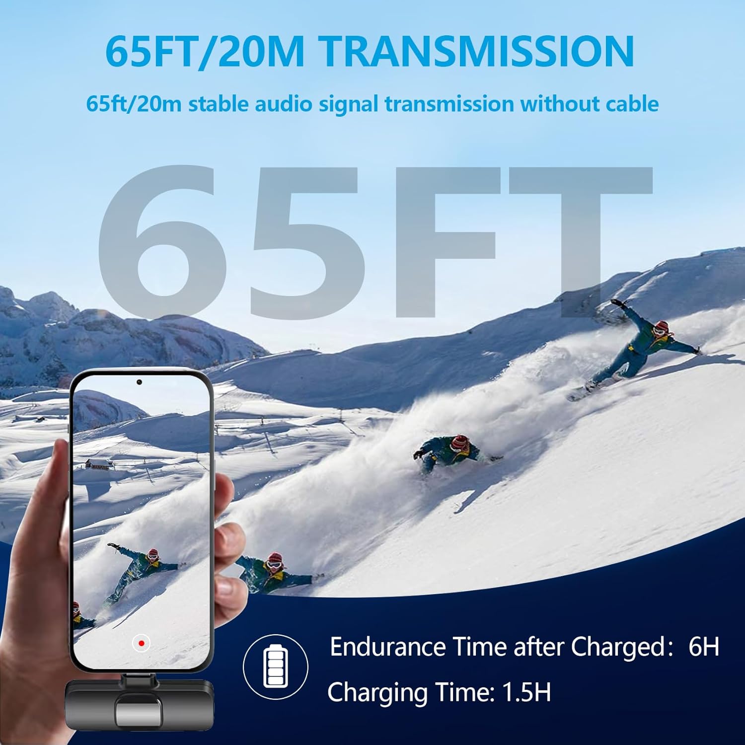 Wireless Lavalier Microphone for iPhone and Android, USB-C Mini Microphone with Noise Reduction, Perfect for Recording, Vlogging, YouTube, TikTok, Podcasts, and Interview Video