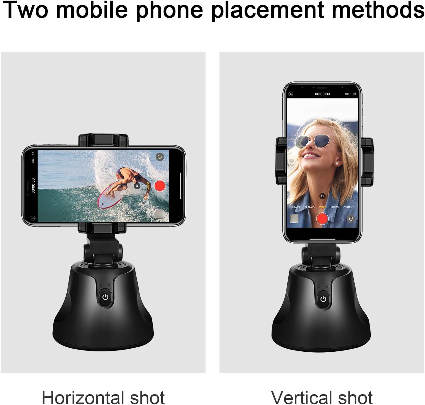 Gimbal Stabilizer for Smartphone - Phone Camera Mount with AI Auto Face Tracking & 360° Rotation Auto Tracking Phone Holder with 1/4" Tripod Interface for TikTok, YouTube, Live Streaming