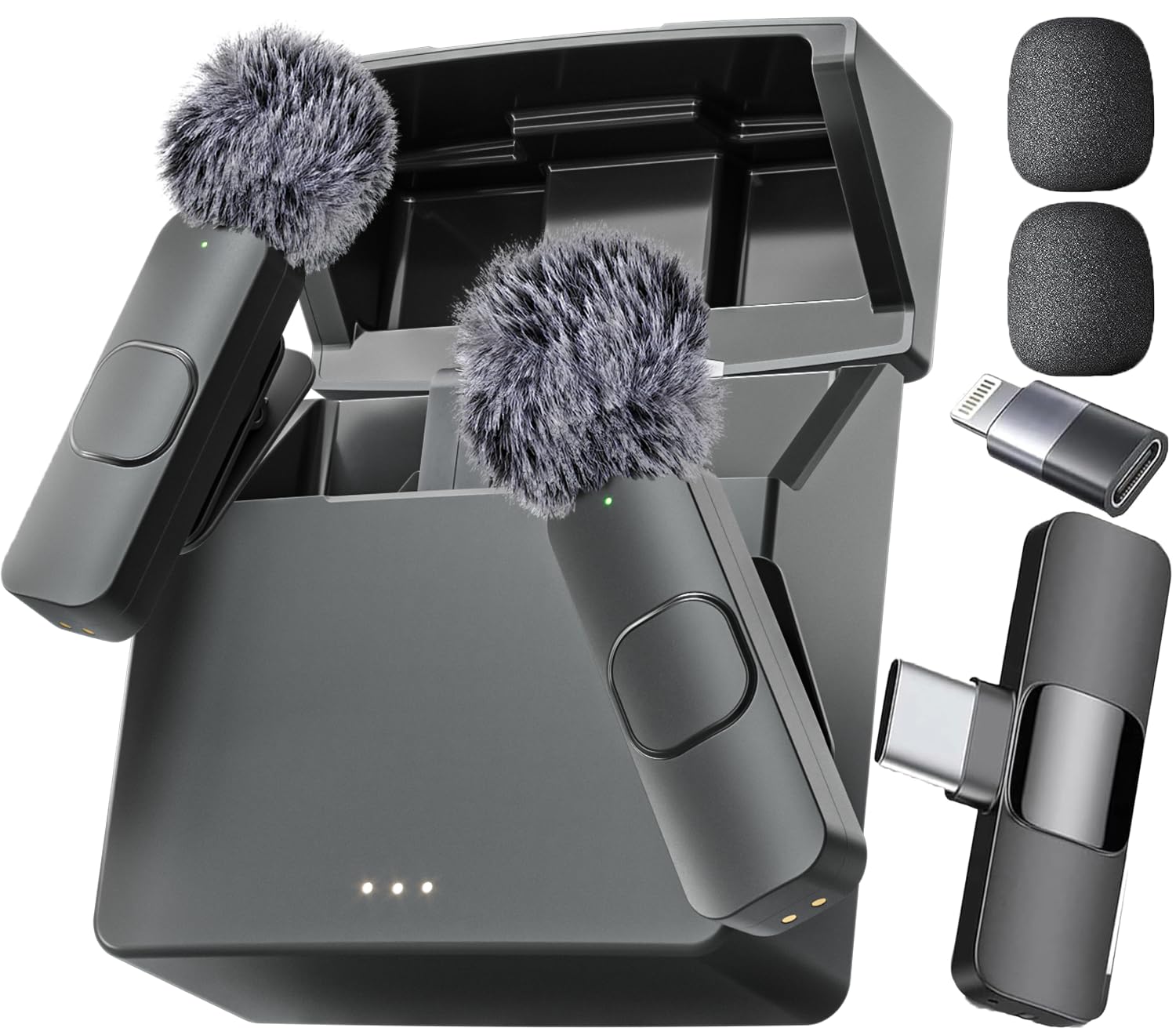 Mini Mic Pro (Latest Model) - Professional Wireless Microphone for iPhone, iPad, Android, Lavalier Microphone for Video Recording - iPhone Mic Crystal Clear Recording with USB-C for Content Creators