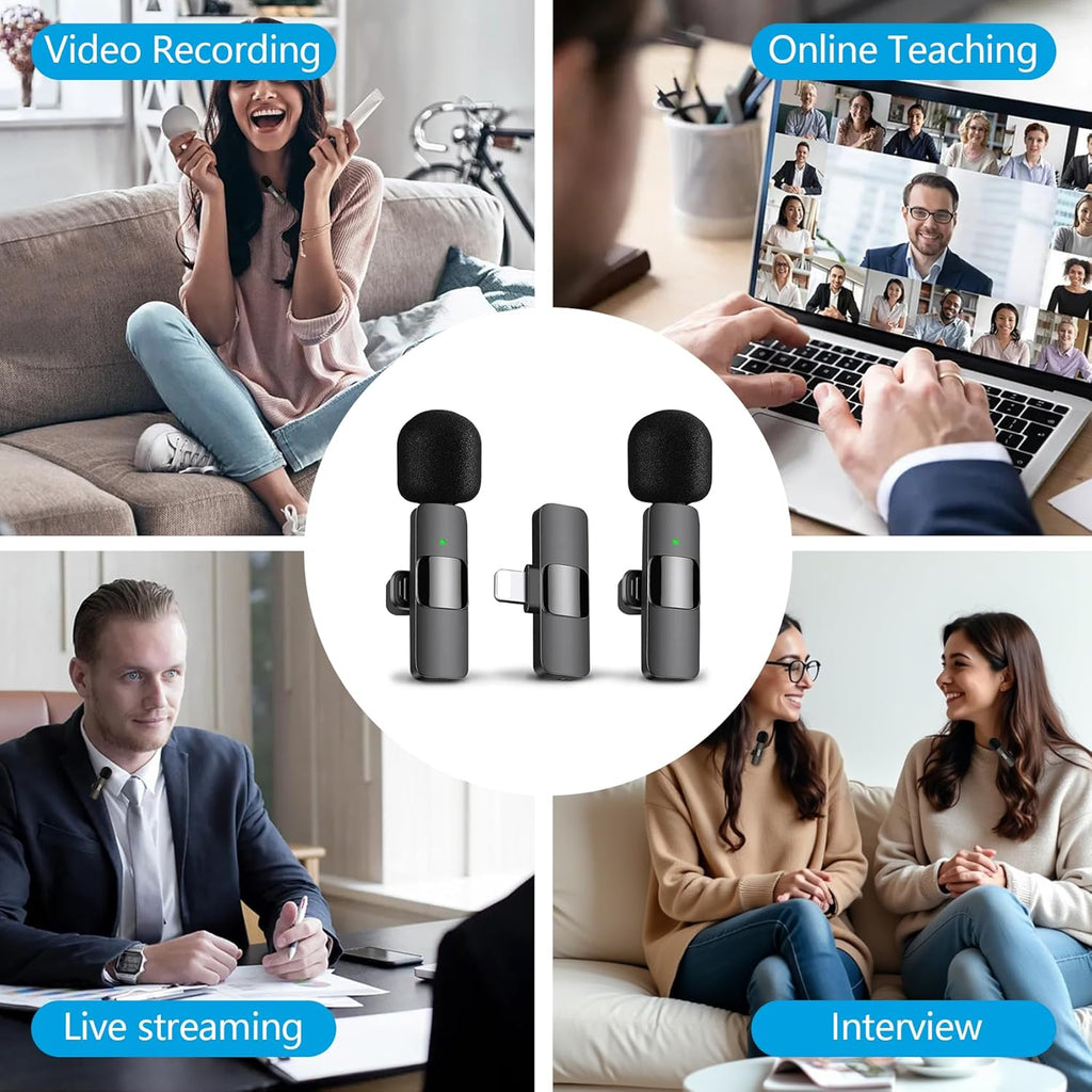 Wireless Lavalier Microphone for iPhone and Android, USB-C Mini Microphone with Noise Reduction, Perfect for Recording, Vlogging, YouTube, TikTok, Podcasts, and Interview Video
